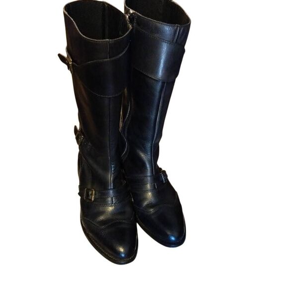 Frye Tall Black Leather Women's Boots - Picture 5 of 16